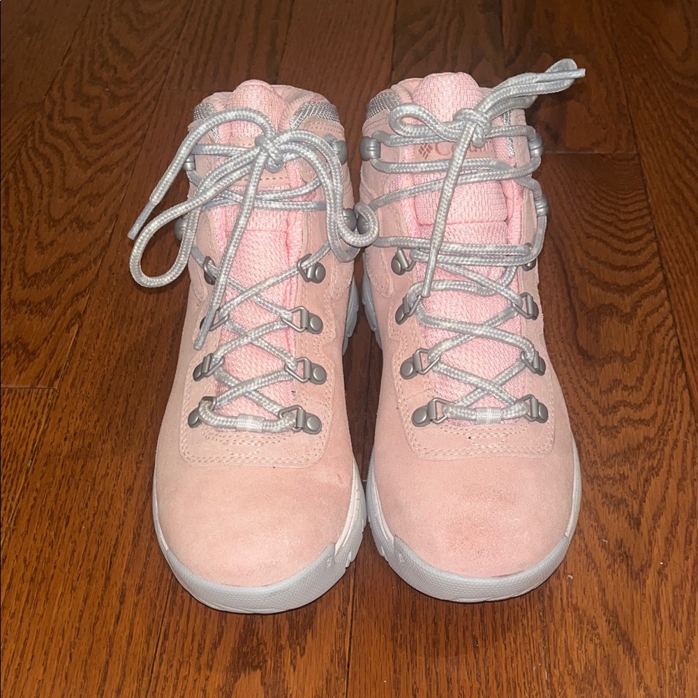 Columbia Pink Lace Up Boots